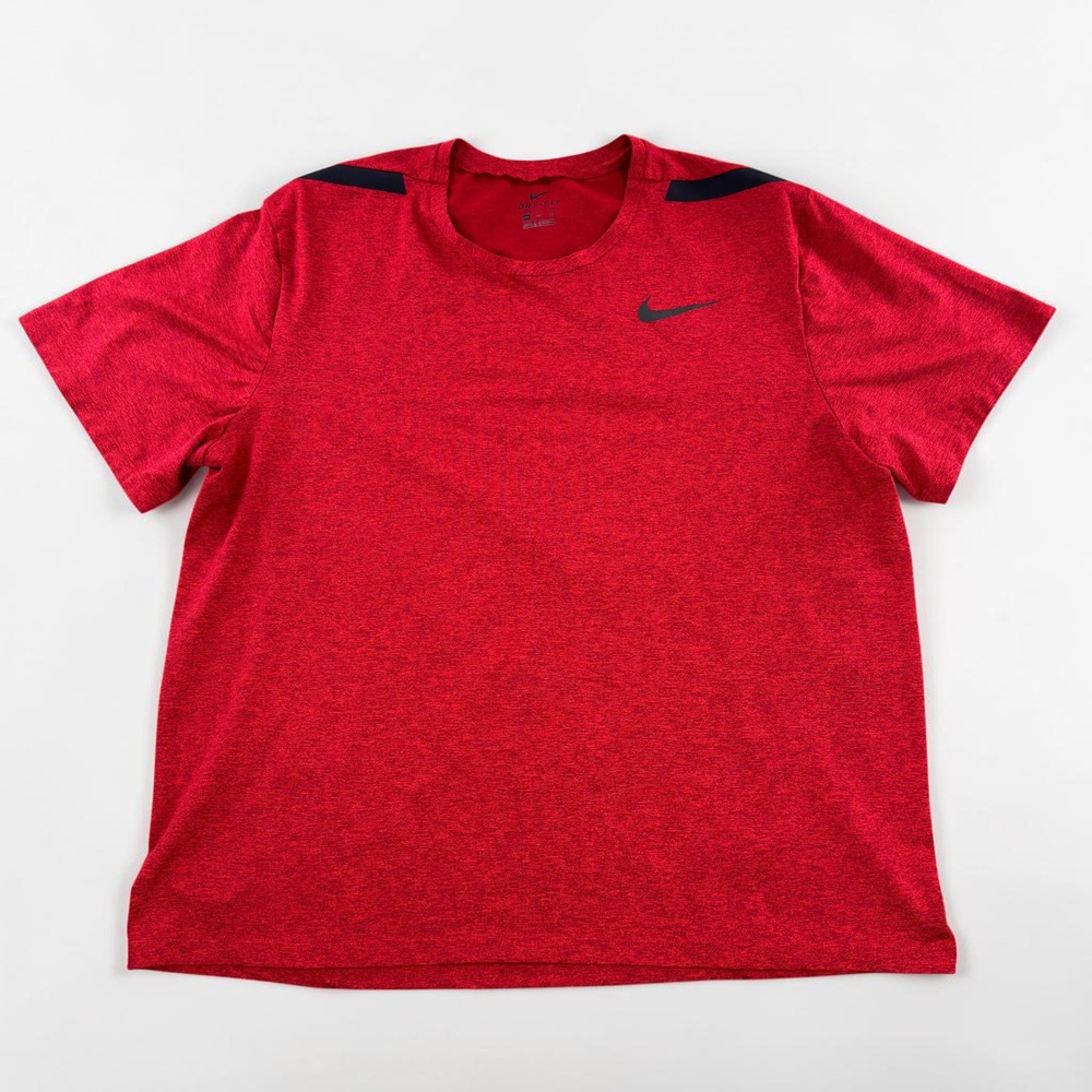 Nike Dri-FIT Mens XXL Red Heather Training Shirt 886749-687 Athletic *Flaw